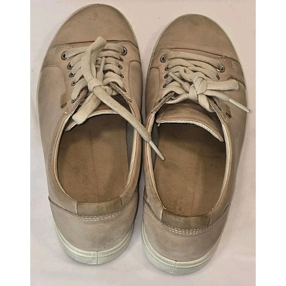 Ecco Soft  Shoes Women's Size 7 Light Beige‎ Leather Lace Up Casual - Picture 5 of 8
